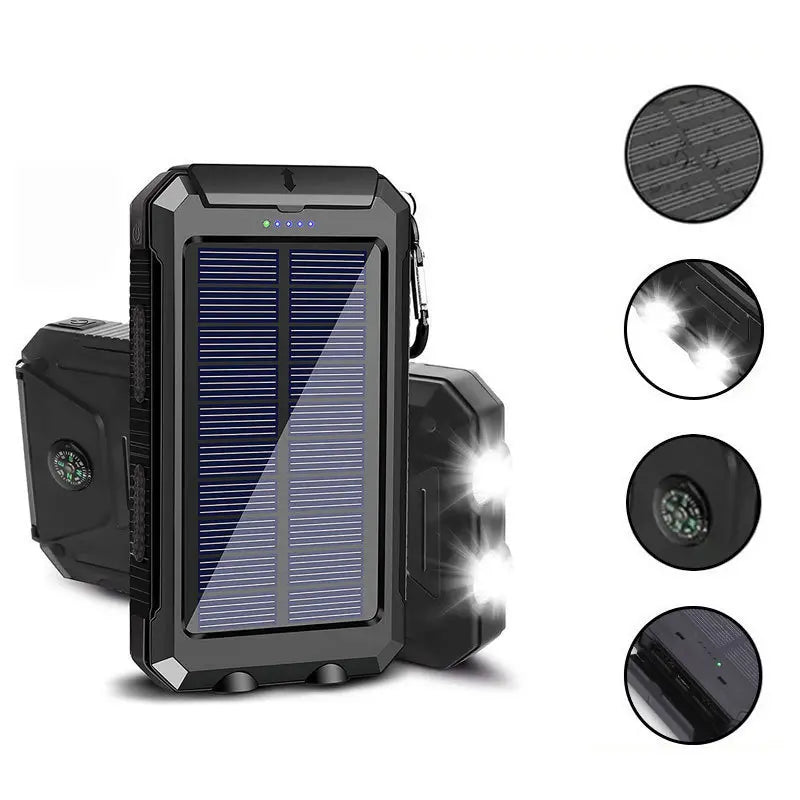 🔋【20000 mh】☀️🔦 Powerbank Solar Portátil con Linterna LED | Carga Inalámbrica y Energía Siempre Disponible 🔋