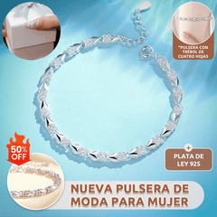 【Compre 1 y obtenga 1 gratis】2 piezas por 26 euros🛒 Love New Fashion Pulsera de plata 925 con un trébol de cuatro hojas para mujer
