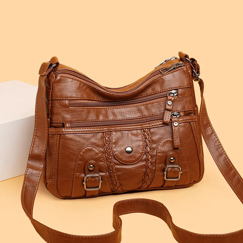 👜✨ Bolso Bandolera de Mujer en Cuero — ¡Elegante, Amplio y Versátil!