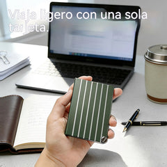 🎖️✨Tarjetero con protección RFID antirrobo, tarjetero metálico, elegante y ligero.