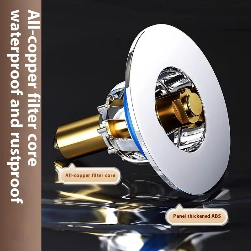 🏠🧰🔥【Compra 1 y llévate 2 gratis】Cubierta de sellado con núcleo de rebote antiolor para desagüe de piso de baño, tipo universal accionado con pie a presión.