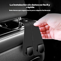🥳50% DE DESCUENTO🔥✨【Paquete de 2】🚗🛍️Nuevos ganchos dobles para el respaldo del asiento del coche