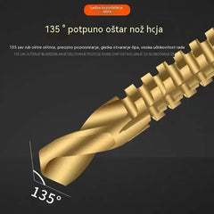 【Set od 6 dijelova】⚙️ Set spiralnih svrdala: Izrađeno od brzoreznog čelika, obloženo titanom i pogodno za razne materijale 🧰