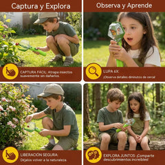 🦋2 artículos por 26 euros🐞Atrapainsectos infantil con lupa 6X: herramienta de observación de insectos para la exploración al aire libre.🔎🔎