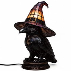 🧙‍♀️✨Lampa s vještičjim šeširom i mačjim motivom, akrilni 3D ukras za rukotvorine, ukras za stol/stolna lampa