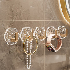 🔥10 piezas 25 euros🏆Percha hexagonal sin perforación. 💎 Elegante diseño de textura de iceberg: fácil de pegar, soporte fuerte, sin rastros 🛁