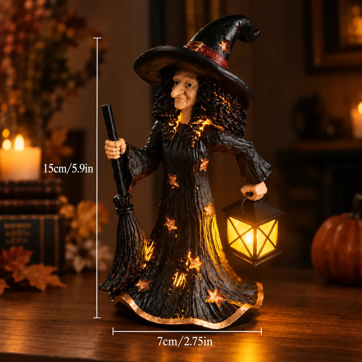 🧙✨Decoración de noche con luz de bruja estrellada