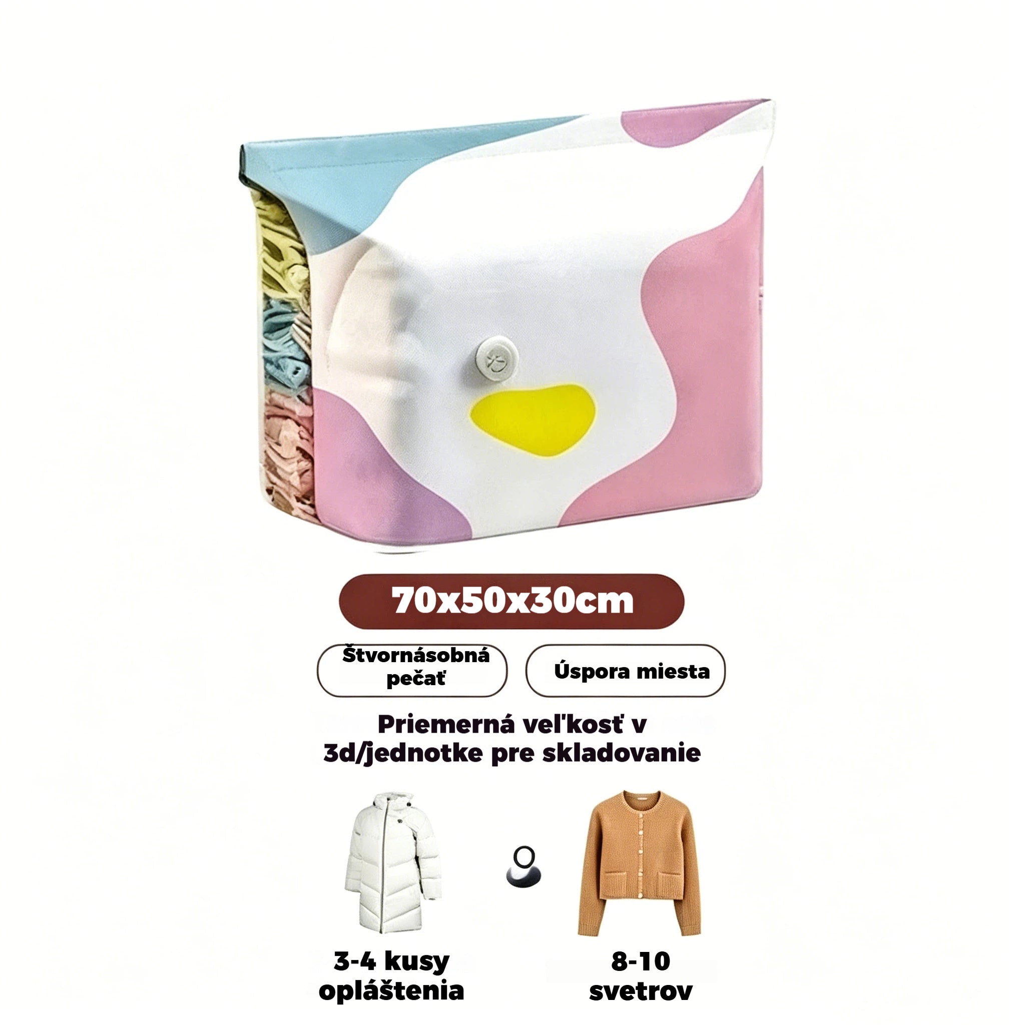 【Juego de 5 piezas】 Bolsa de almacenamiento de vacío grande y comprimible: no requiere bomba, es a prueba de fugas e ideal para ahorrar espacio en la maleta y el hogar