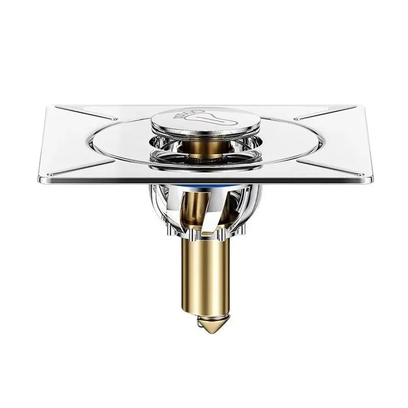 🏠🧰🔥【Compra 1 y llévate 2 gratis】Cubierta de sellado con núcleo de rebote antiolor para desagüe de piso de baño, tipo universal accionado con pie a presión.