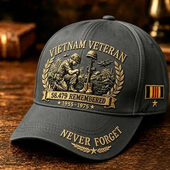 🧢🤠Gorra conmemorativa para veteranos de la guerra de Vietnam 🎁 Compra cualquier gorra y recibe una moneda conmemorativa de doble cara de regalo.
