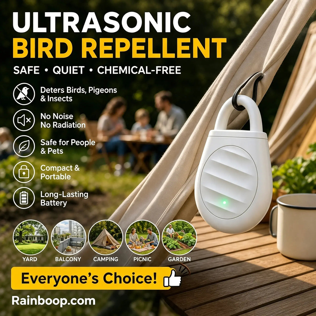 🐦🐦Ahuyentador ultrasónico de aves para exteriores