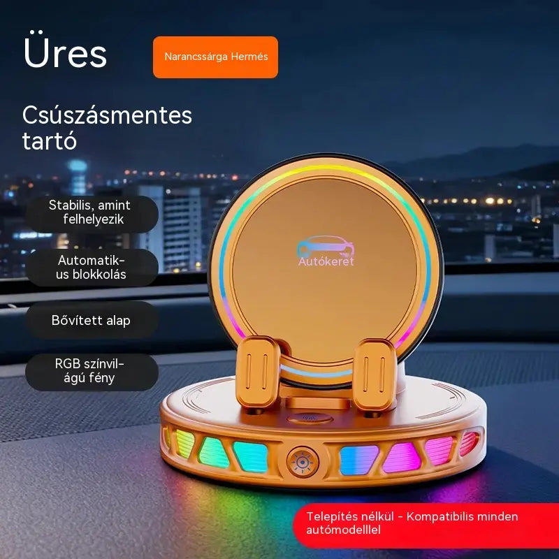 📱 RGB autós tartó automatikus rögzítéssel és 15 W-os vezeték nélküli töltéssel