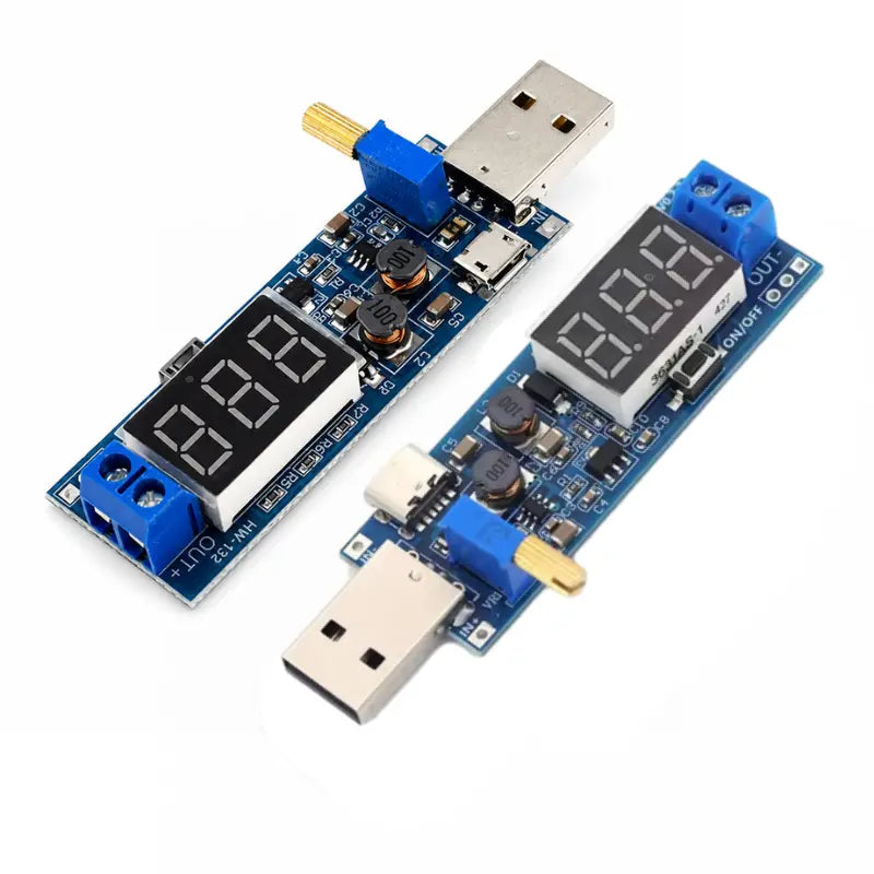 🔌【Micro USB interfész + C típusú interfész】💻 Állítható USB tápegység – 5 V-os többkimenetes feszültségnövelő szabályozó (3,3–24 V) | Asztali tápegység minden típusú eszközhöz 🔋