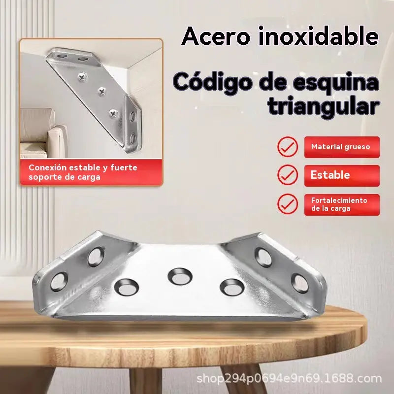 【10 soportes + 70 tornillos】 Escuadra Reforzada de Acero Inoxidable 90° – Soporte Multifunción para Reparar y Reforzar Muebles 🛠️