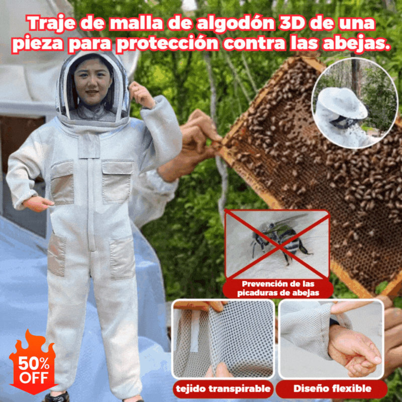 🐝Mono de abeja confeccionado en malla de algodón 3D