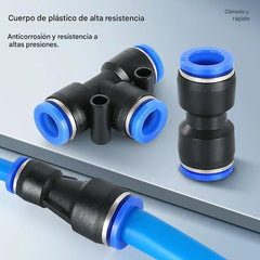 【40 piezas】 Kit de accesorios para manguera neumática de aire de 1/4” con conexión rápida por presión