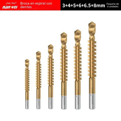 🛠️6 piezas por 27 euros ✨ Juego de brocas helicoidales: recubiertas de titanio, dentadas, aptas para múltiples materiales 🔩