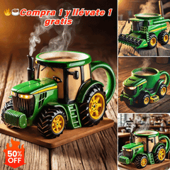 ☕Taza de café retro con forma de tractor agrícola