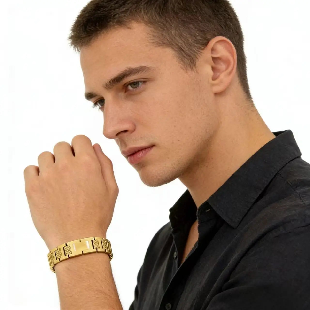 🐊 Pulsera de Acero Inoxidable para Hombre｜Diseño Cocodrilo Elegante, Accesorio Masculino con Estilo Único
