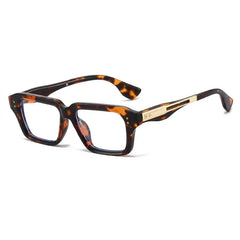 😎 Gafas de Estilo Lujo｜Montura Cuadrada Metálica Minimalista, Filtro de Luz Azul, Elegantes para Cualquier Ocasión