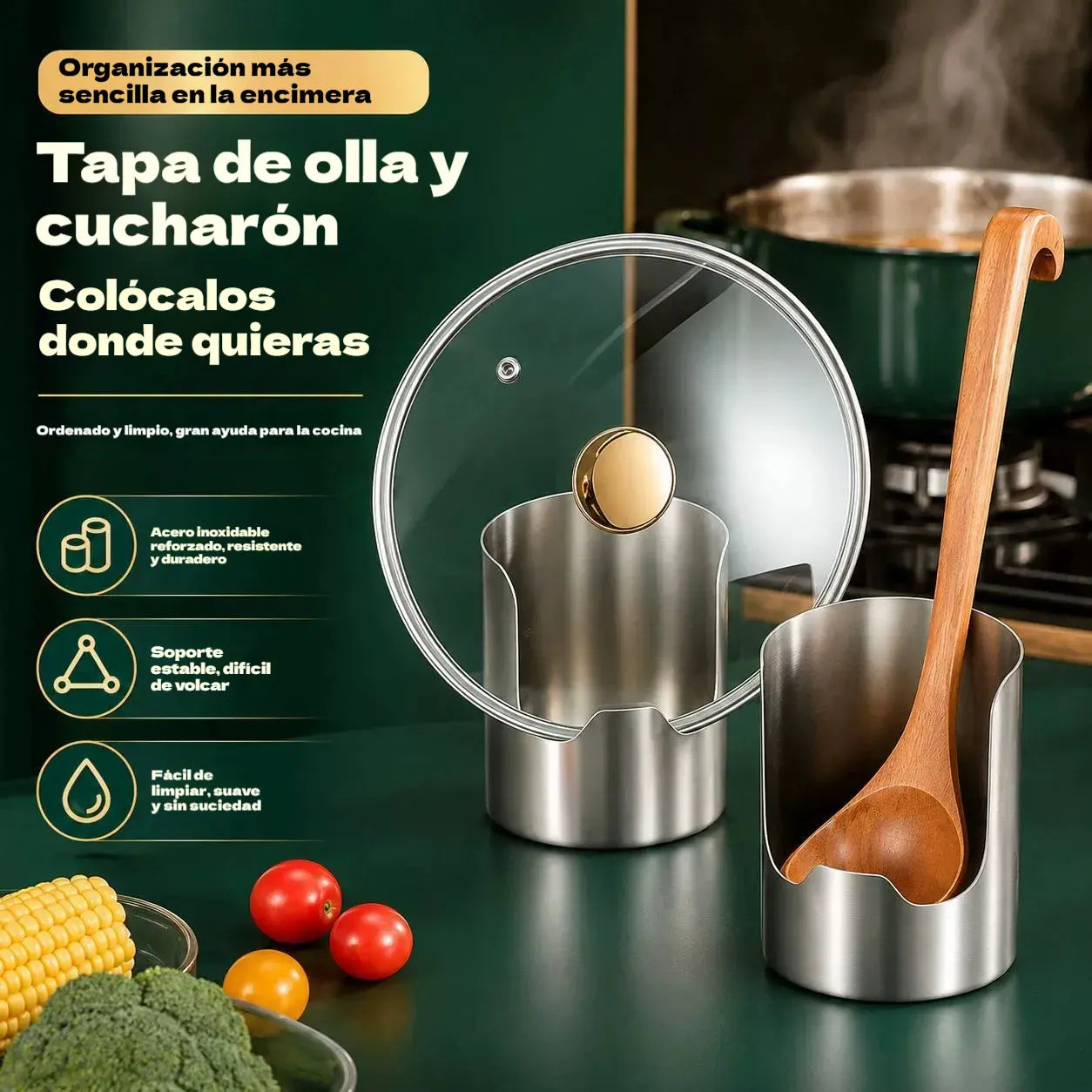 ⏰🔥 ¡50% de descuento por tiempo limitado! 🥄 Organizador multifuncional de utensilios de cocina: mantén todo organizado y al alcance de la mano ✨🏠