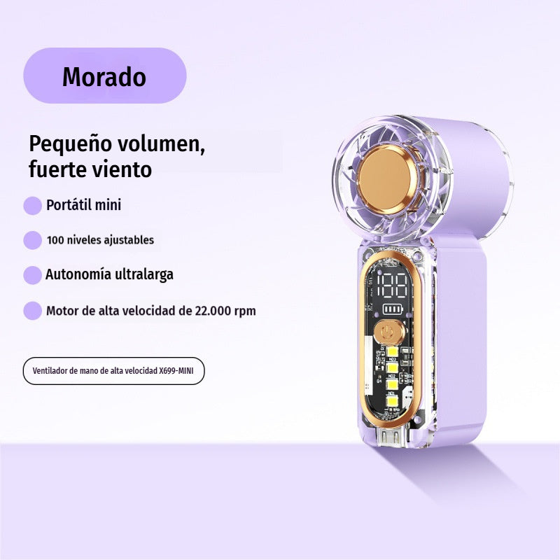 🥳🌬️Ventilador pequeño portátil de alta velocidad y larga duración.