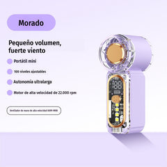 🥳🌬️Ventilador pequeño portátil de alta velocidad y larga duración.