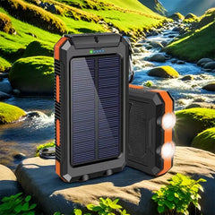 🔋【20000 mh】☀️🔦 Powerbank Solar Portátil con Linterna LED | Carga Inalámbrica y Energía Siempre Disponible 🔋