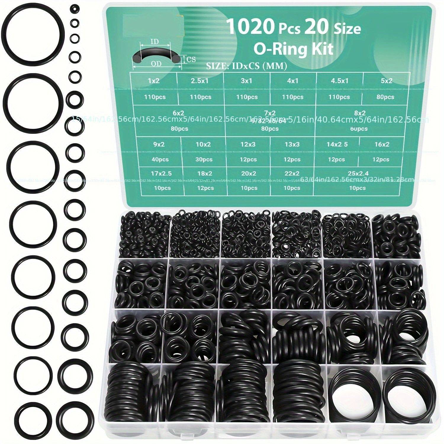 ⚙️🧰Juego de 25 tipos de juntas tóricas: ideal para plomería, automoción y reparaciones del hogar.