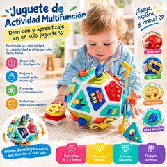 👶🧒Juguete giratorio de mano Montessori multifuncional de 22 caras para la educación temprana y relajante del bebé.
