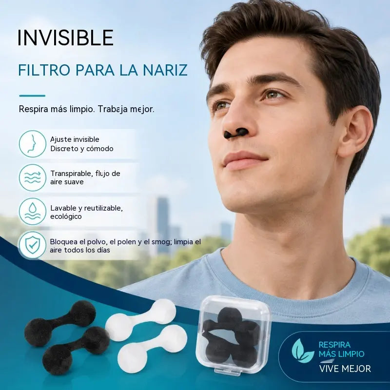 👃10 unidades + 1 estuche✨ Mini Filtros Nasales Reutilizables — ¡Una Forma Discreta de Reducir el Polvo sin Llevar Mascarilla!