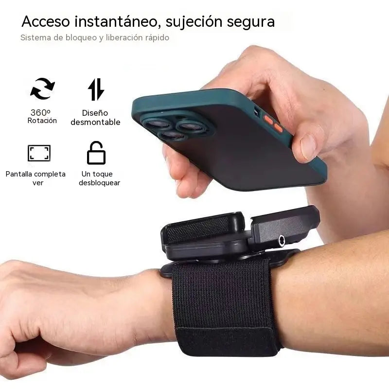 📱🔥 Soporte Móvil 2 en 1 para Muñeca y Antebrazo — ¡Llévalo Contigo Sin Usar las Manos!