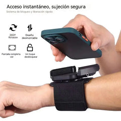 📱🔥 Soporte Móvil 2 en 1 para Muñeca y Antebrazo — ¡Llévalo Contigo Sin Usar las Manos!