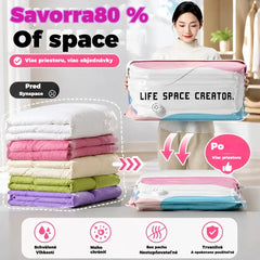 🧳【5-dielna sada 28 eur】💨 Veľké, stlačiteľné vákuové úložné vrecko: nevyžaduje pumpičku, je nepriepustné a ideálne na úsporu miesta v kufri a doma ✈️