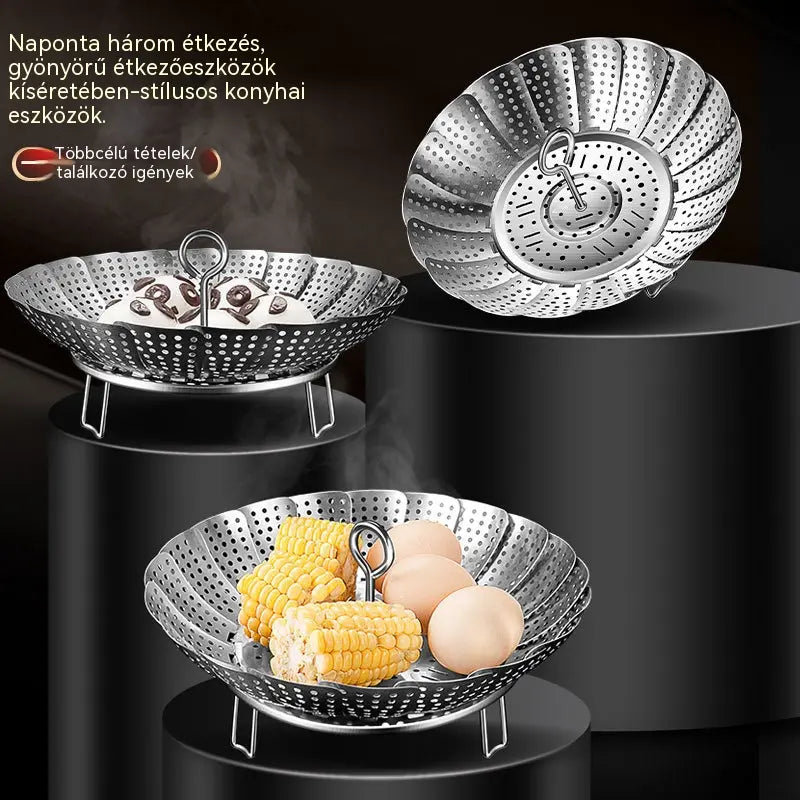 🥳50% KEDVEZMÉNY♨️🍲Kihúzható rozsdamentes acél gőzölő