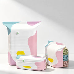 30%OFF【Juego de 5 piezas】 Bolsa de almacenamiento al vacío grande y compresible: no requiere bomba, es a prueba de fugas e ideal para ahorrar espacio en maletas y en casa