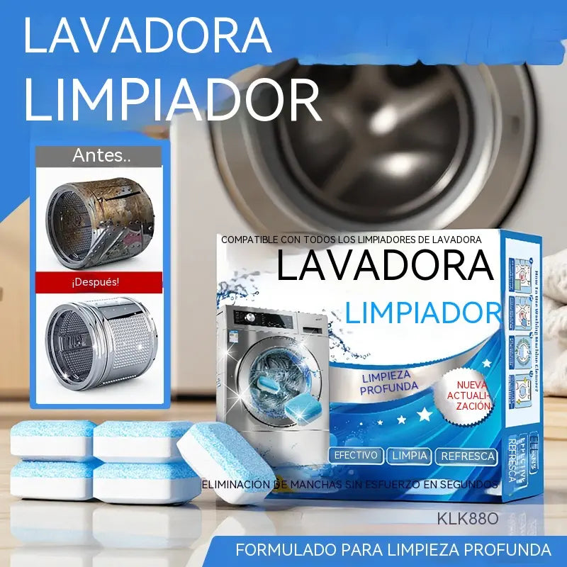 🫧 Pastillas Limpiadoras para Lavadora – Eliminan Suciedad y Cal, 12 Unidades