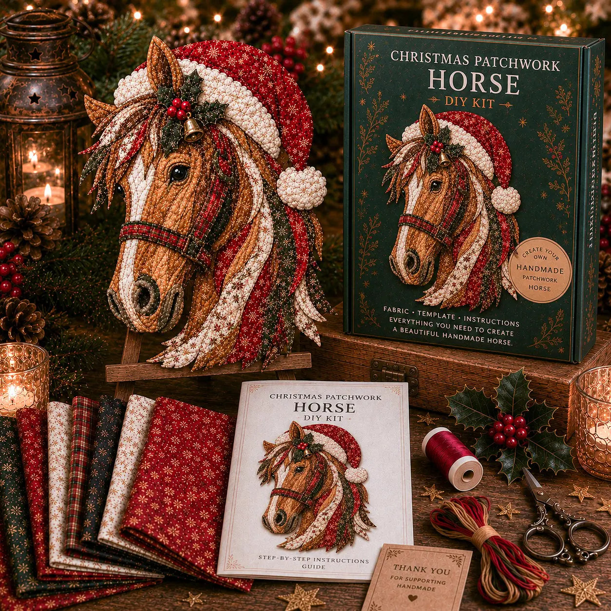 🎇🎄Kit de costura para colgar en la puerta con diseño navideño acolchado (6 diseños)