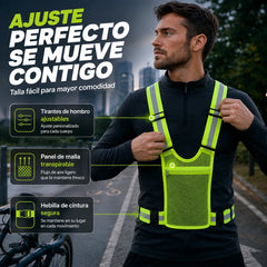 【🔥2 piezas】Chaleco reflectante de alta visibilidad, ajustable, con bolsillos, equipamiento seguro para correr.