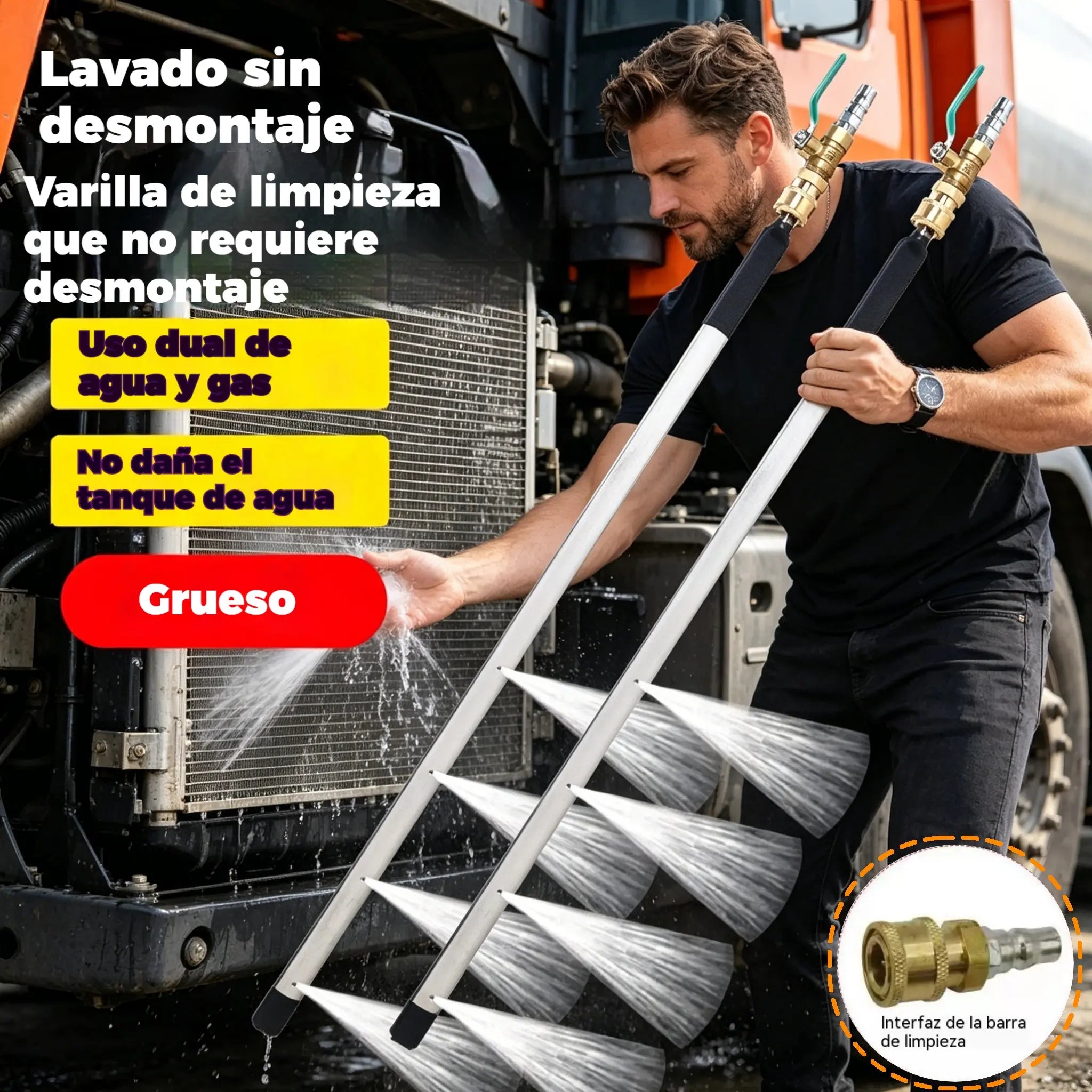 🥳50% DE DESCUENTO✨🚘Herramienta especial para limpieza de tanques de agua de automóviles, camiones y excavadoras