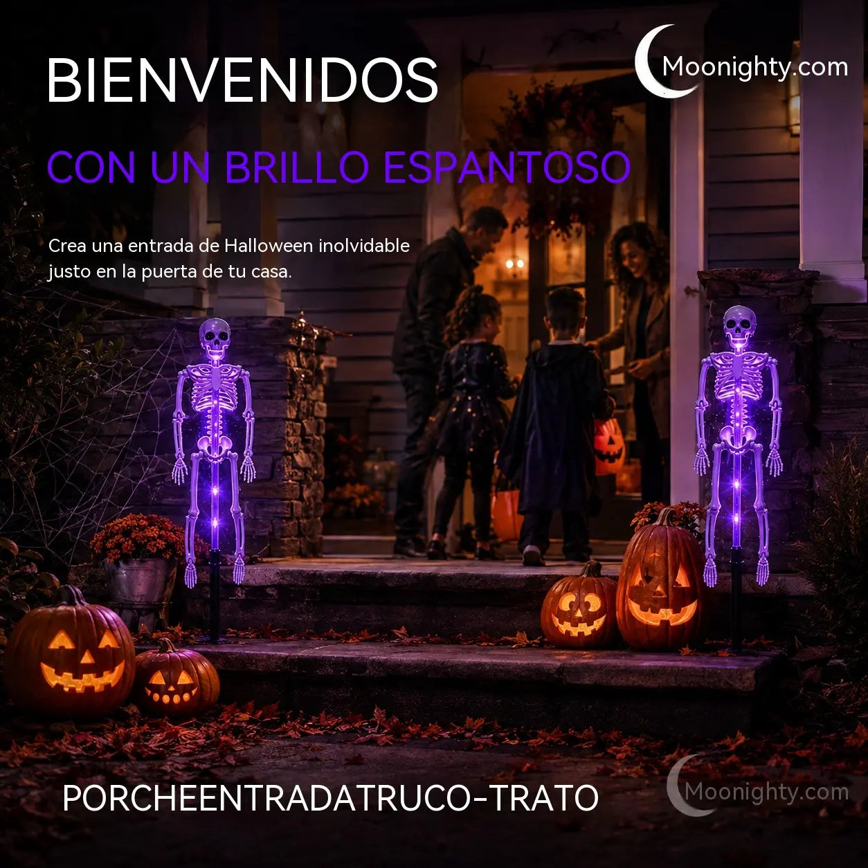 💀 Luz Solar de Calavera para Jardín | Decoración Halloween Exterior con Efecto Fantasma