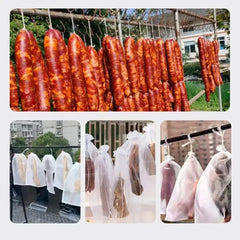 🐷🐮🍖【20/40/60 db】 Speciális gézzsák sertéshús szárításához a rovarok és madarak megelőzésére