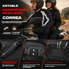 🏍️ Asideros para pasajeros a mitad de precio: fabricados en nailon de alta resistencia, con asas antideslizantes y totalmente ajustables. ¡Para que cada viaje sea más estable y seguro! ✨🛡️