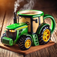 ☕Taza de café retro con forma de tractor agrícola