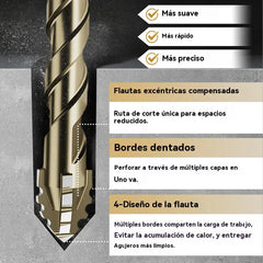 🛠🛠【6PCS 26 euros】【4+5+6+8+10+12mm】Juego de brocas excéntricas de 6 flautas de alta resistencia
