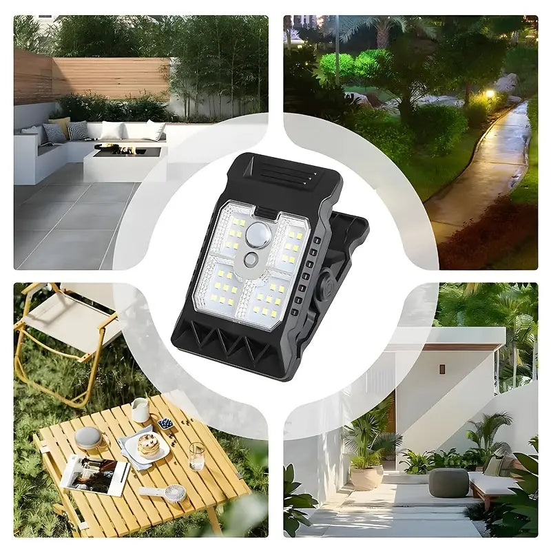 Lámpara solar de exterior con pinza para el hogar, aplique solar de pared impermeable, iluminación automática con sensor de movimiento.