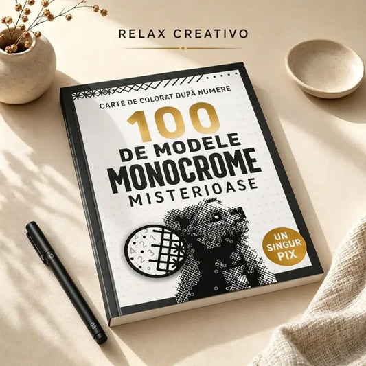 🎨🔢 Vybarvování podle čísel – 100 monochromatických záhad ve vysokém rozlišení 🖤📘
