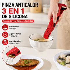 📢 ¡Compra 1 y recibe 1 gratis! 🔥✨ Pinzas de silicona 3 en 1 pinzas antiquemaduras pinzas para tazones antideslizantes pinzas de cocina