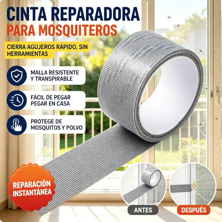 🛠️【5 piezas】✨ Cinta Reparadora para Mosquitera Invisible y Resistente al Agua