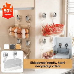 🍽️🧺🔥Speciální nabídka🔥Stojan s přísavkou bez vrtání, nástěnný odkapávač na nádobí do kuchyně a koupelny